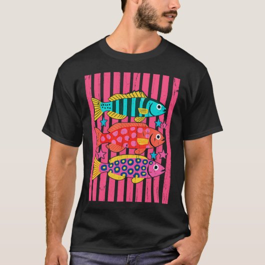 T-shirt Poisson aux couleurs vives (Devant)