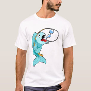 T-shirt Poisson avec canne à pêche
