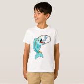 T-shirt Poisson avec canne à pêche (Devant entier)
