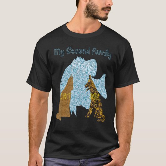 T-shirt Poisson Avec Chien Et Chat (Devant)