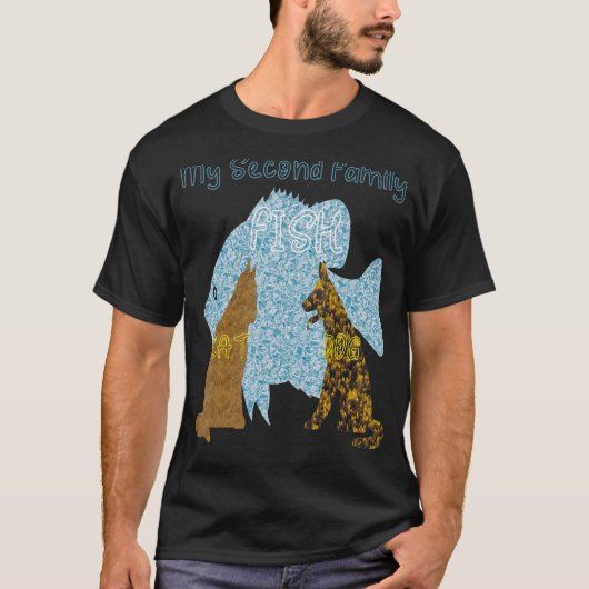 T-shirt Poisson Avec Chien Et Chat (Devant)