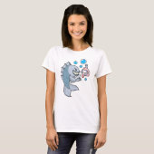 T-shirt Poisson avec hameçon et ver de poisson (Devant entier)