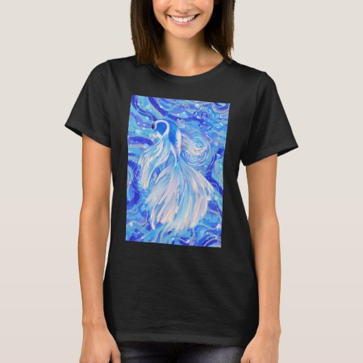 T-shirt Poisson bêta bleu mythique (Devant)