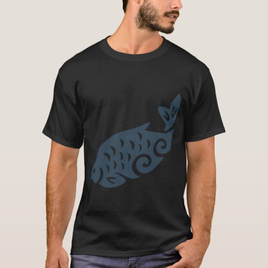 T-shirt poisson bleu (Devant)