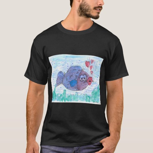 T-shirt poisson bleu (Devant)