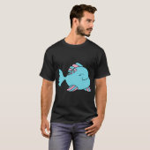 T-shirt poisson bleu rose (Devant entier)