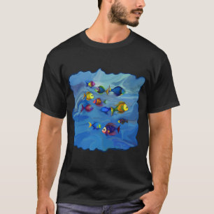 T-shirt Poisson Boho Style Bohème Poisson Coloré Dans L'ea