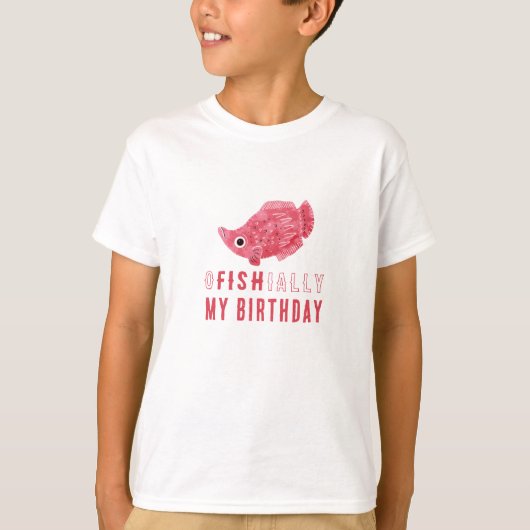 T-shirt Poisson Calembour Officiellement Mon Anniversaire (Devant)