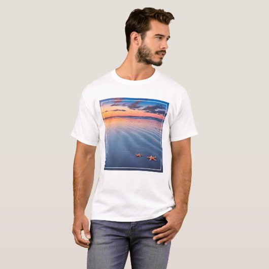 T-shirt Poisson-cendres sur sable (Devant entier)