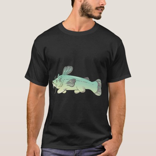 T-shirt poisson-chat chat et poisson (Devant)