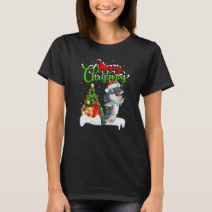 T-shirt Poisson-chat Décorations de Noël Père Noël Poisson
