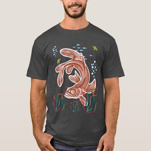 T-shirt Poisson chat drôle (Devant)