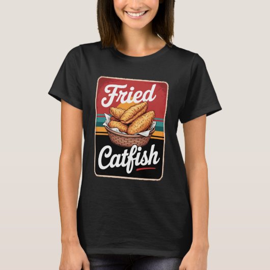 T-shirt Poisson-chat Frit Vintage (Devant)