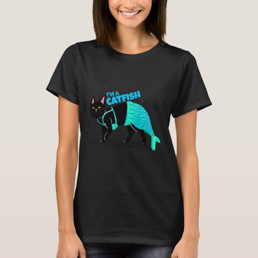 T-shirt Poisson-chat pour chat (Devant)