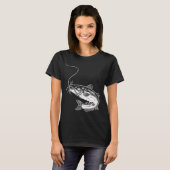 T-shirt Poisson-chat sur la ligne (Devant entier)