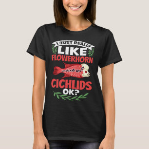T-shirt Poisson Cichlidé Flowerhorn Nourriture Aquarium Pr