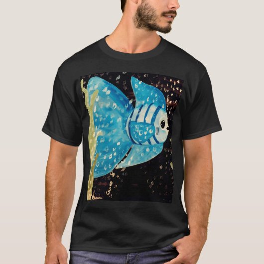 T-shirt Poisson clown bleu (Devant)