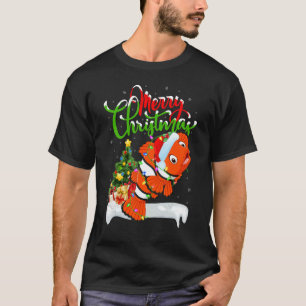T-shirt Poisson clown décorations de Noël Santa Poisson cl