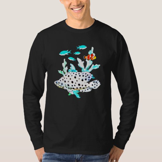 T-shirt Poisson clown panthère eau de mer Tropical Aqua (Devant)