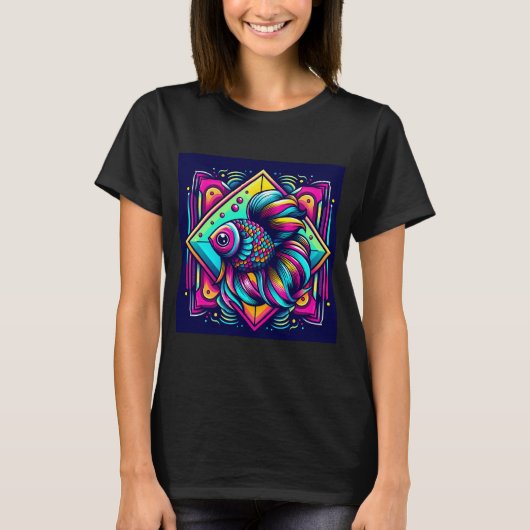 T-shirt Poisson coloré (Devant)