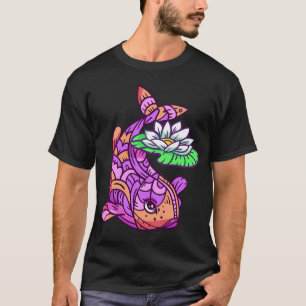 T-shirt Poisson coloré avec nénuphar