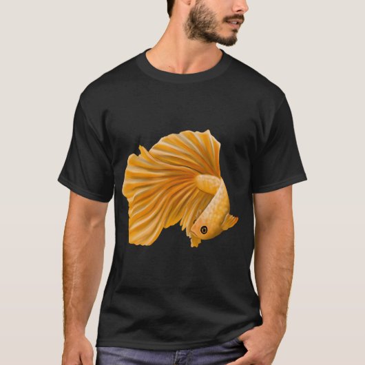 T-shirt Poisson coloré Betta jaune (Devant)