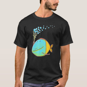 T-shirt Poisson Coloré Fabuleux Fantastique Avec Bulles