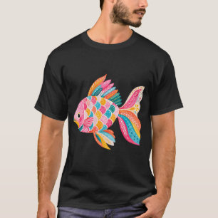 T-shirt Poisson coloré folklorique scandinave