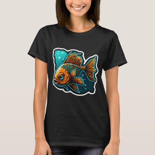 T-shirt Poisson Coloré Fougueux (Devant)