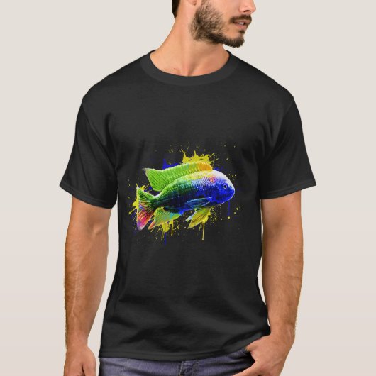 T-shirt Poisson Coloré - Pinceau (Devant)
