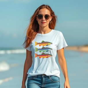 T-shirt Poisson coloré truite arc-en-ciel