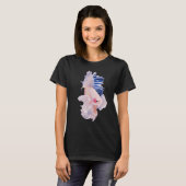 T-shirt Poisson combattant blanc (Devant entier)