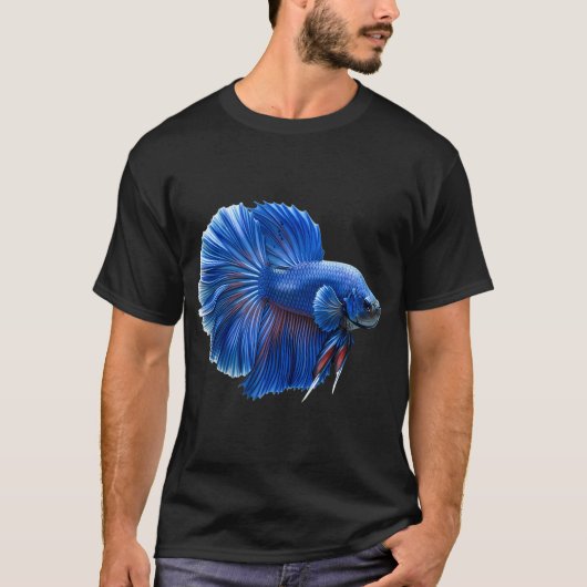 T-shirt Poisson combattant bleu (Devant)