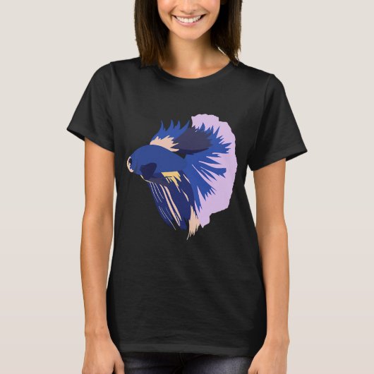 T-shirt Poisson combattant bleu (Devant)