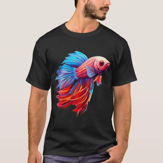 T-shirt Poisson combattant coloré (Devant)