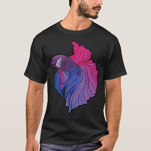 T-shirt Poisson combattant fierté bi (Devant)