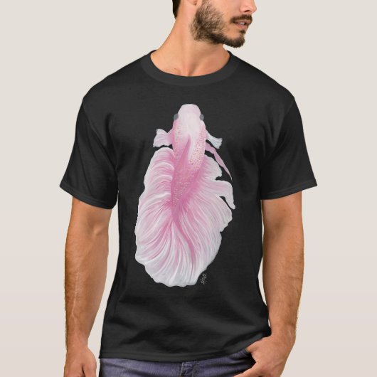 T-shirt Poisson combattant rose (Devant)