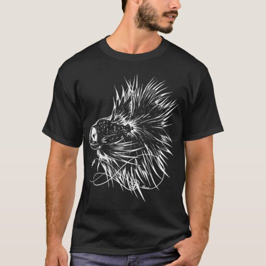 T-shirt Poisson combattant zombie (Devant)