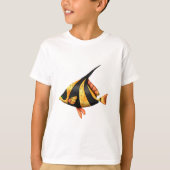 T-shirt Poisson d'angle tropical noir et or (Devant)