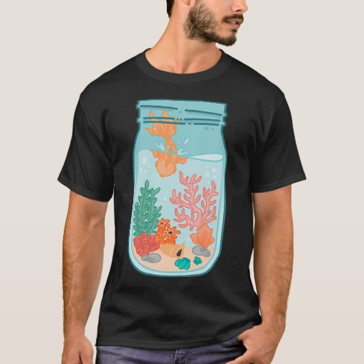 T-shirt poisson dans un bocal (Devant)