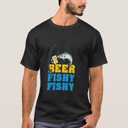 T-shirt Poisson de bière amusant Boire et pêche Cadeau (Devant)