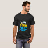 T-shirt Poisson de bière amusant Boire et pêche Cadeau (Devant entier)