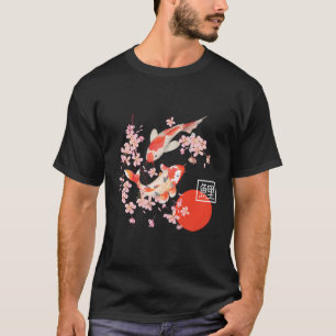 T-shirt Poisson de carpe de cerisier de fleurs de koi Saku