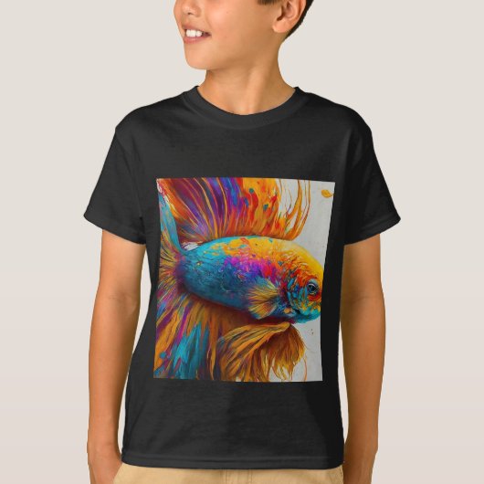 T-shirt poisson de chasse multicolore (Devant)