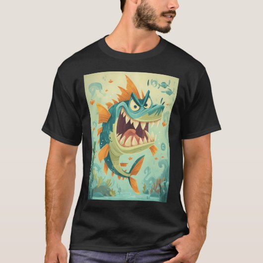 T-shirt poisson de dessin animé (Devant)