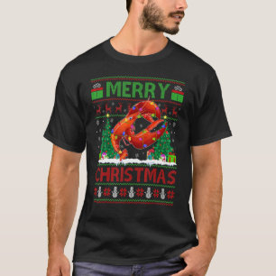 T-shirt Poisson de homard Xmas Arbre Père Noël laide Lobst