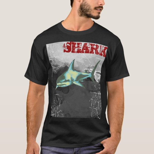 T-shirt Poisson de requin dangereux sauvage de la mer cool (Devant)