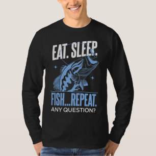 T-shirt Poisson de sommeil Répéter n'importe quelle questi
