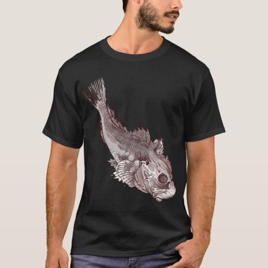 T-shirt Poisson de style rétro (Devant)