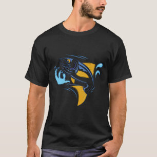 T-shirt Poisson De Thon Qui Saute De L'Océan